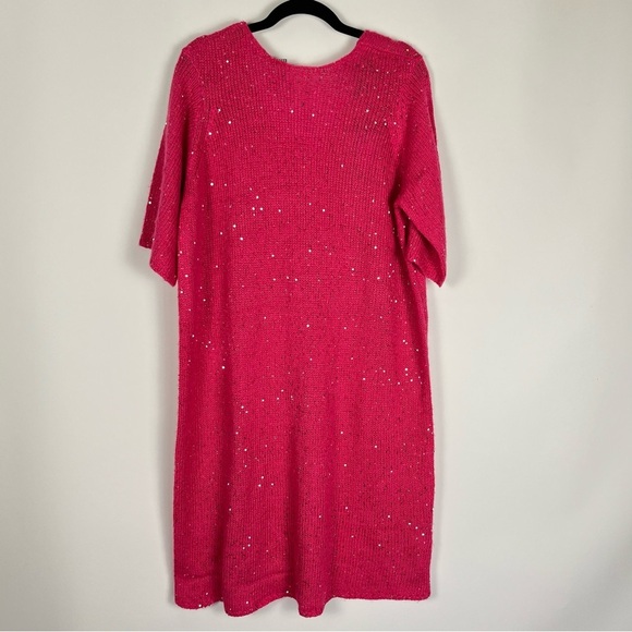 2/$30 Vero Moda Pink Sweater Dress w/ silver sequin size XL NWT - Picture 3 of 12
